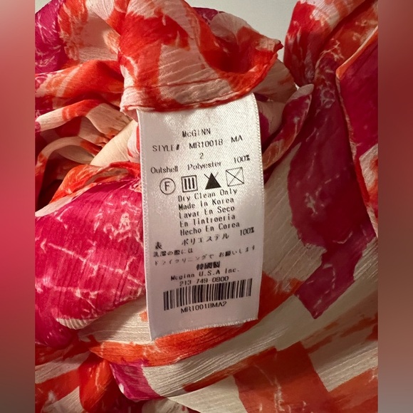 Mcginn Anthropologie Womens Chiffon Sleeveless High Neck Tie Blouse Top Size 2 - Picture 5 of 7
